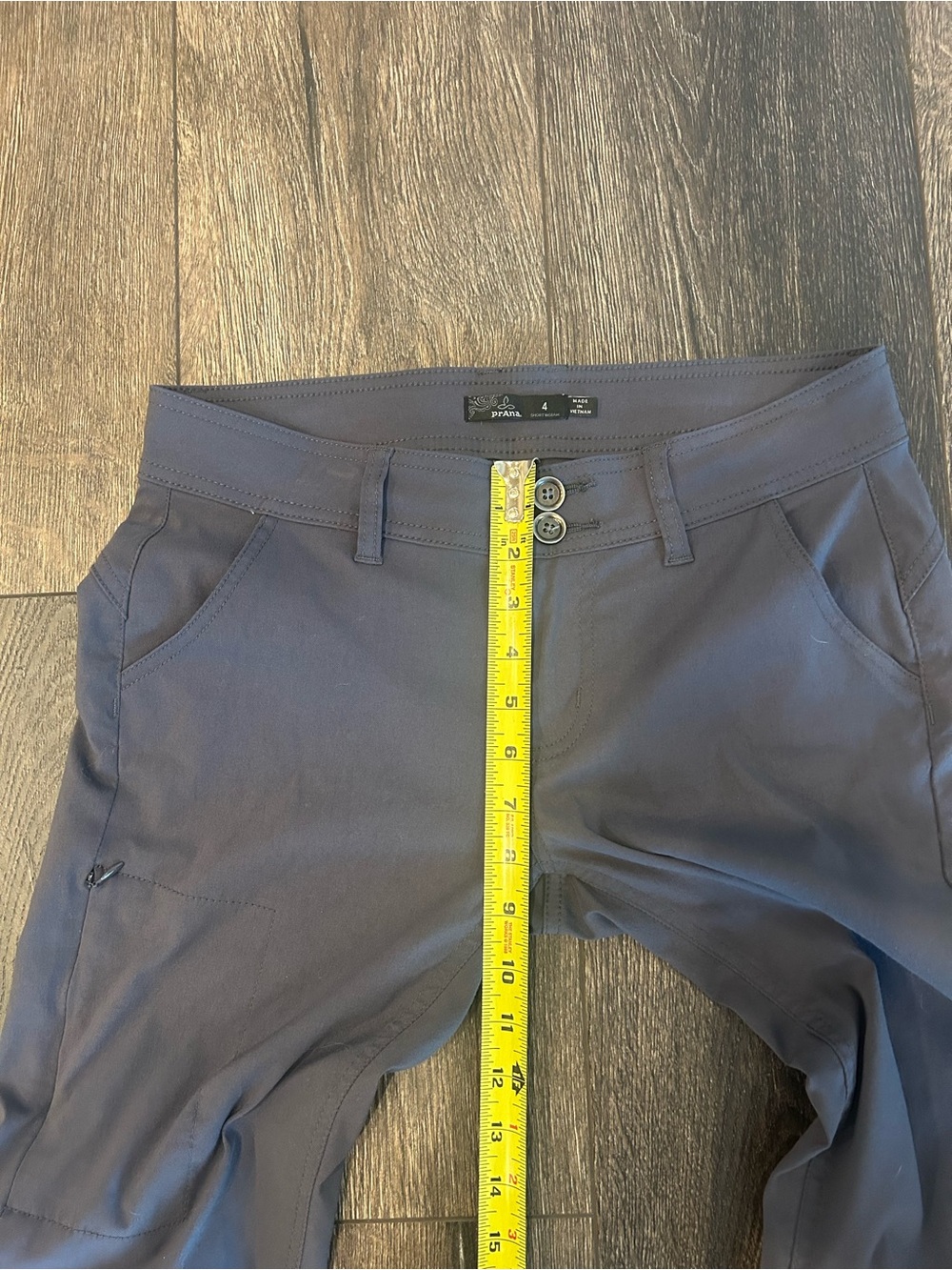 prAna Halle Pant Sz 4 Short Charcoal Hiking Pants Roll-Up - Picture 8 of 10